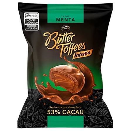 ARCOR BALA BUTTER TOFFEES MENTA INTENSE 53% CACAU PCT 400GRS